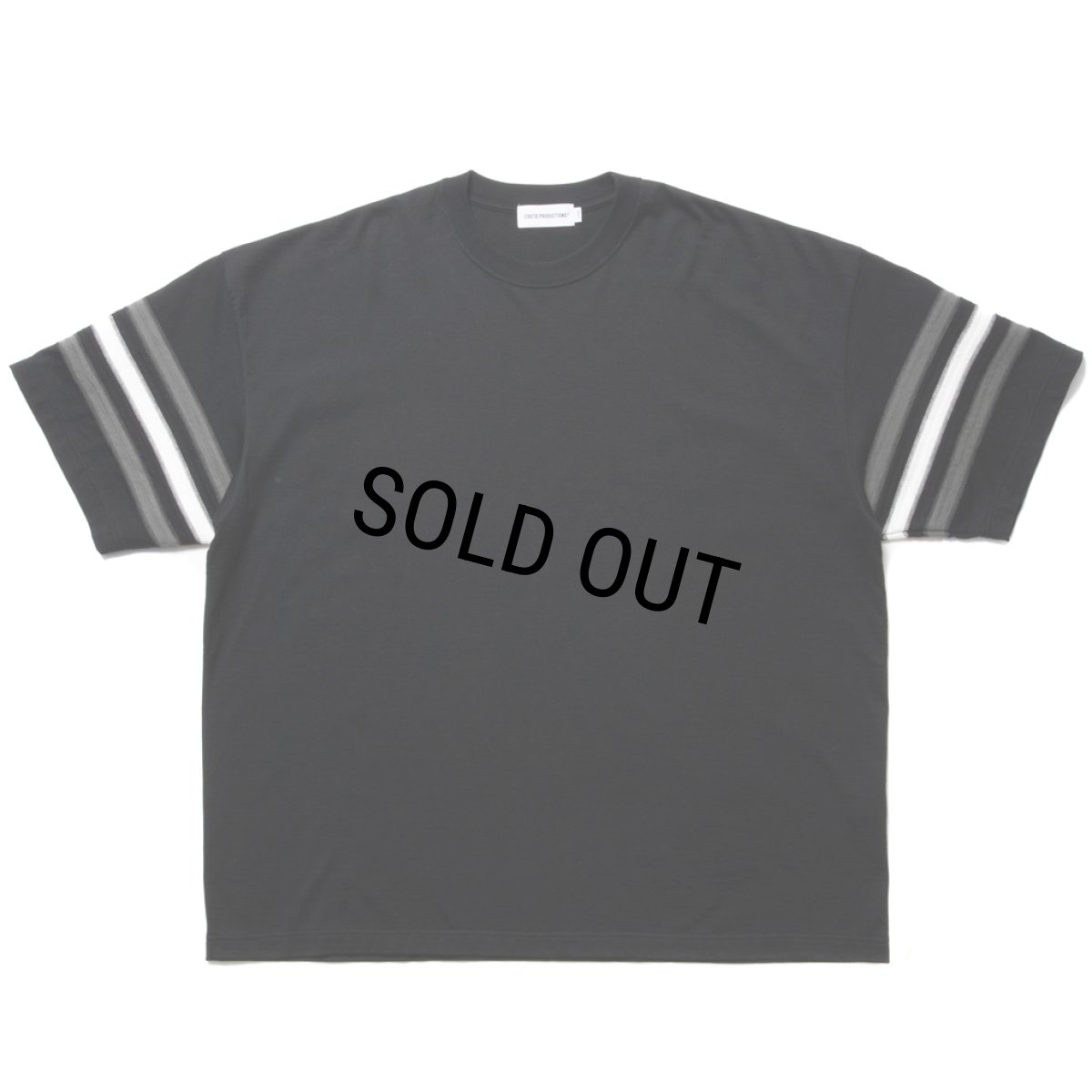 画像1: COOTIE PRODUCTIONS/Jacquard Sleeve S/S Tee（Black）［ジャガードスリーブT-24春夏］ (1)