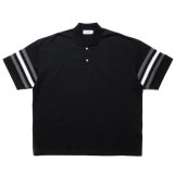 COOTIE PRODUCTIONS/Jacquard Sleeve S/S Polo（Black）［ジャガードスリーブポロ-24春夏］
