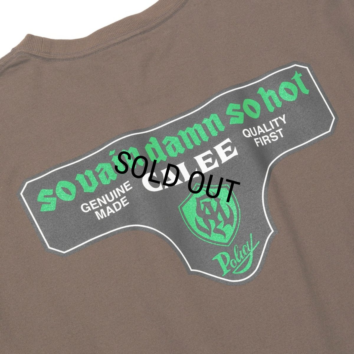 画像5: 【40%OFF】CALEE/DROP SHOULDER S.V.D.S.H LOGO TEE ＜NATURALLY PAINT DESIGN＞（BROWN）［ドロップショルダープリントT-24春夏］ (5)