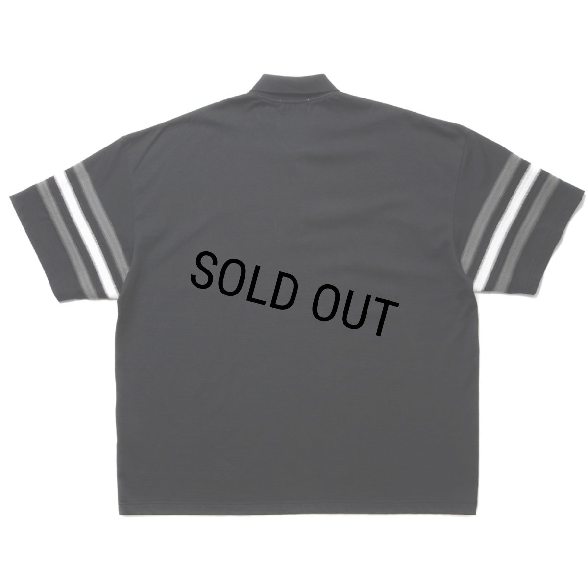 画像2: COOTIE PRODUCTIONS/Jacquard Sleeve S/S Polo（Black）［ジャガードスリーブポロ-24春夏］ (2)