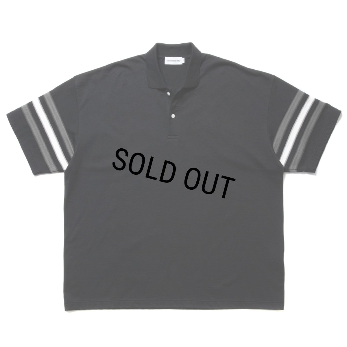 画像3: COOTIE PRODUCTIONS/Jacquard Sleeve S/S Polo（Black）［ジャガードスリーブポロ-24春夏］ (3)