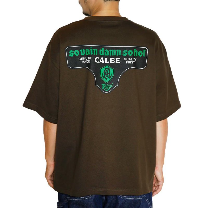 画像3: 【40%OFF】CALEE/DROP SHOULDER S.V.D.S.H LOGO TEE ＜NATURALLY PAINT DESIGN＞（BROWN）［ドロップショルダープリントT-24春夏］