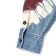 画像4: CHALLENGER/L/S TIE DYE SLEEVE DENIM SHIRT（WASHED INDIGO）［タイダイスリーブデニムシャツ-24春夏］