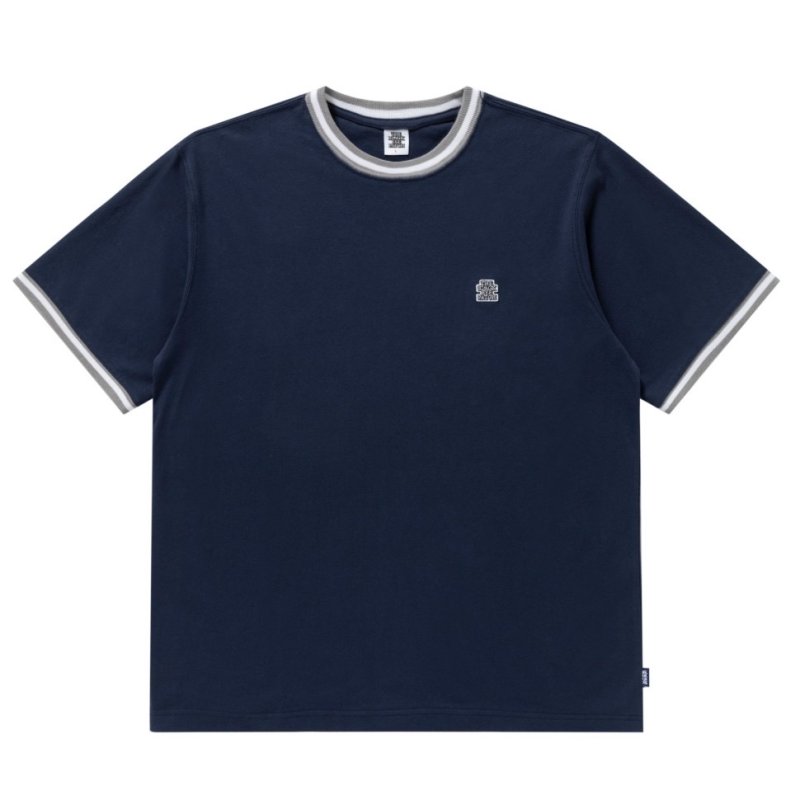 画像1: BlackEyePatch/SMALL OG LABEL RIB KNITTED TEE(NAVY)
