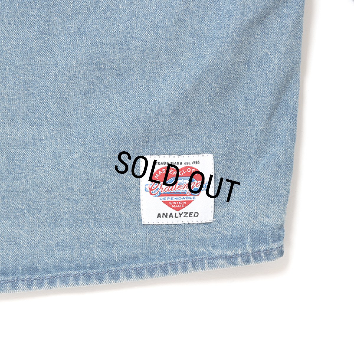 画像6: CHALLENGER/L/S TIE DYE SLEEVE DENIM SHIRT（WASHED INDIGO）［タイダイスリーブデニムシャツ-24春夏］ (6)