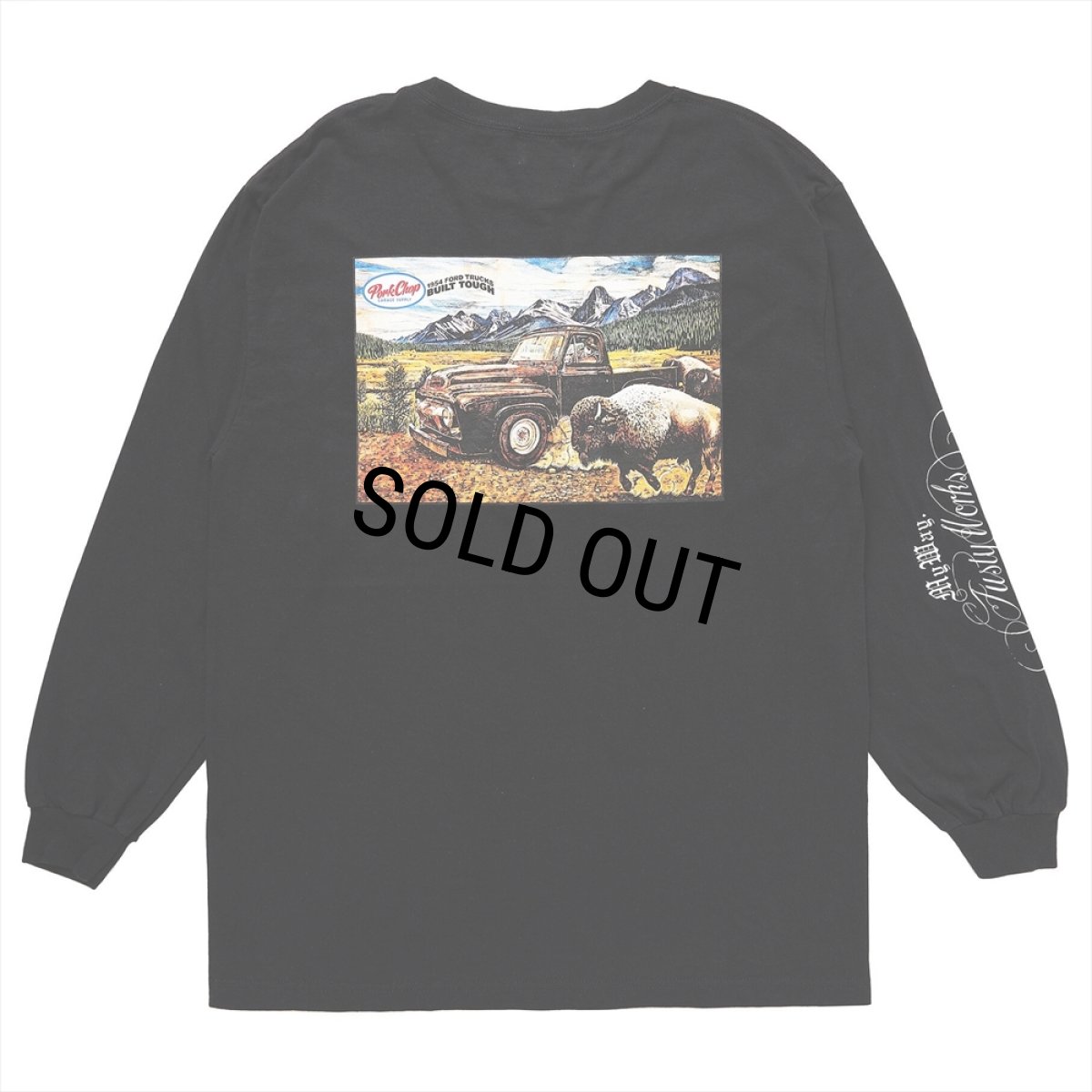 画像1: PORKCHOP/F-100 L/S TEE（BLACK）［プリント長袖T-24春夏］ (1)