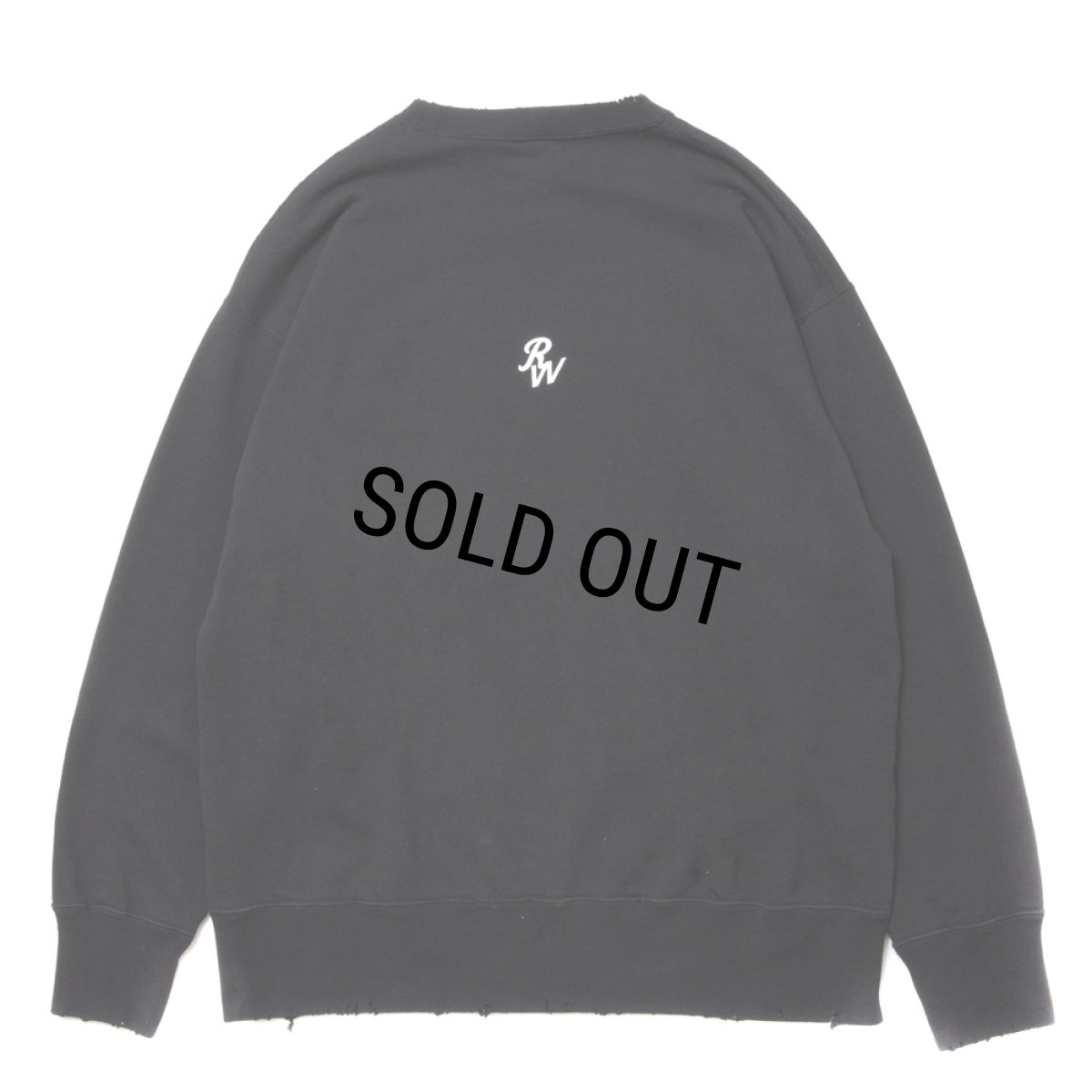 画像2: ROTTWEILER/B.D DAMAGE SWEATER（CHARCOAL） 【30%OFF】［ユーズド加工クルーネックスウェット-24春夏］ (2)