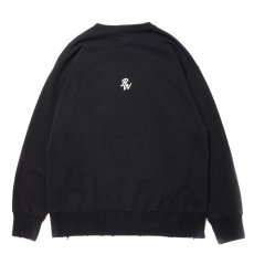 画像2: ROTTWEILER/B.D DAMAGE SWEATER（CHARCOAL） 【30%OFF】［ユーズド加工クルーネックスウェット-24春夏］ (2)