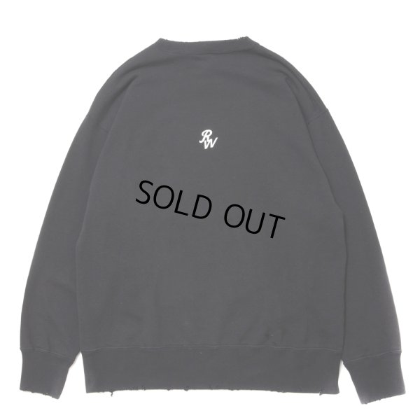 画像2: ROTTWEILER/B.D DAMAGE SWEATER（CHARCOAL） 【30%OFF】［ユーズド加工クルーネックスウェット-24春夏］