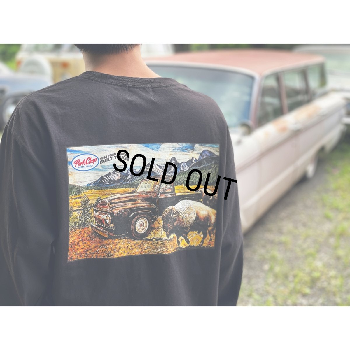 画像6: PORKCHOP/F-100 L/S TEE（BLACK）［プリント長袖T-24春夏］ (6)