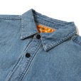 画像5: CHALLENGER/L/S TIE DYE SLEEVE DENIM SHIRT（WASHED INDIGO）［タイダイスリーブデニムシャツ-24春夏］