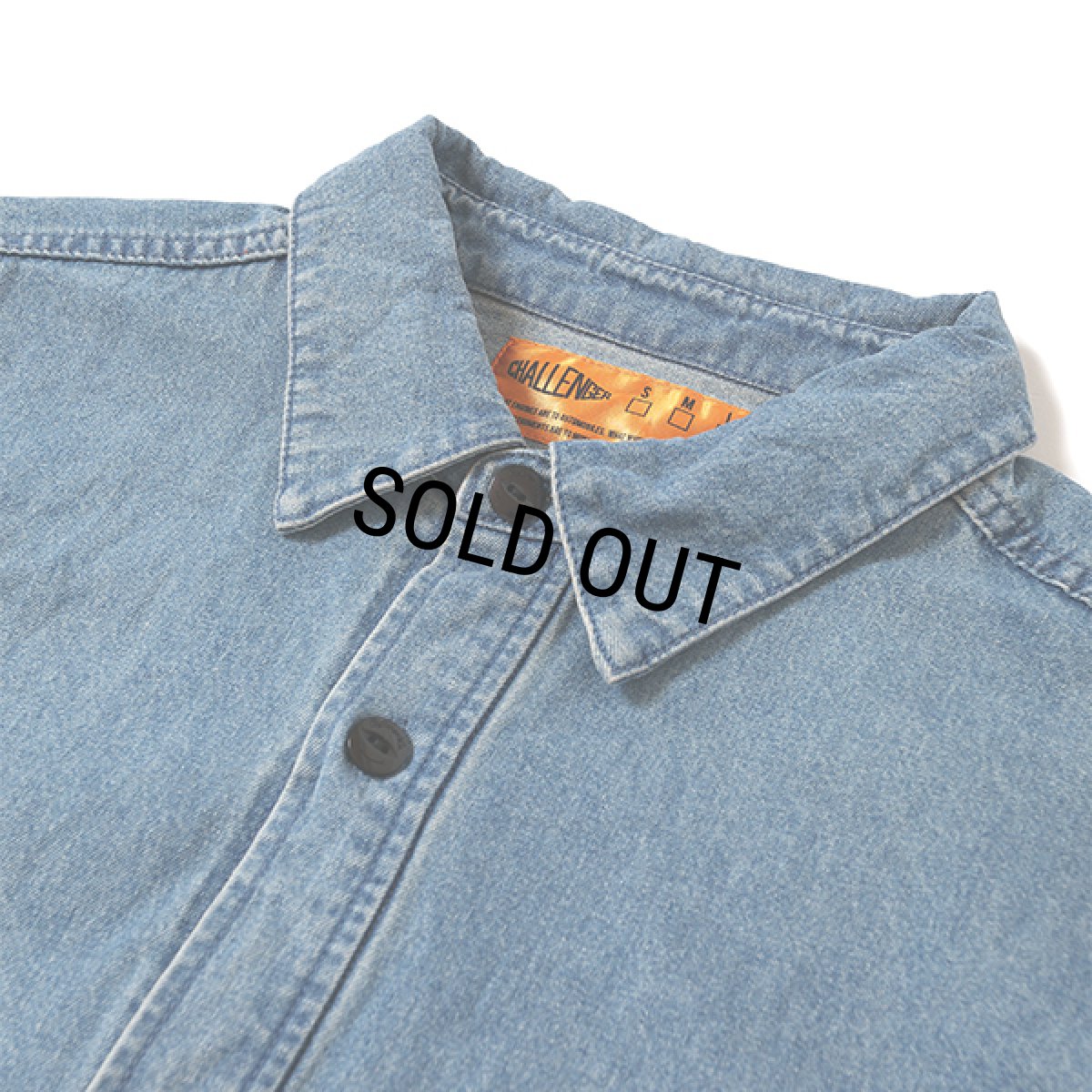 画像5: CHALLENGER/L/S TIE DYE SLEEVE DENIM SHIRT（WASHED INDIGO）［タイダイスリーブデニムシャツ-24春夏］ (5)