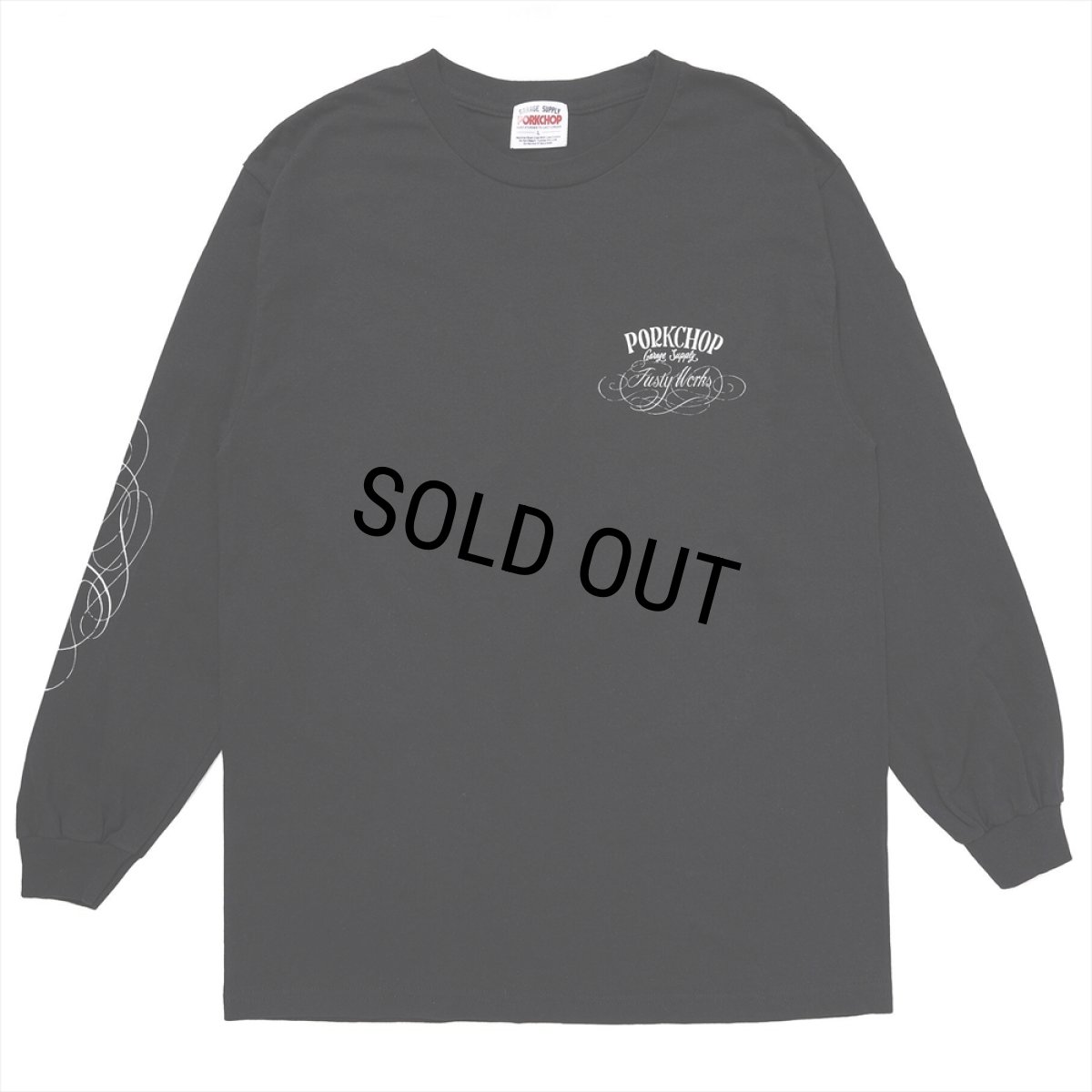 画像2: PORKCHOP/F-100 L/S TEE（BLACK）［プリント長袖T-24春夏］ (2)