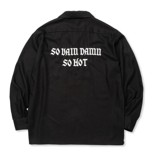 他の写真2: 【30%OFF】CALEE/EMBROIDERY OPEN COLLAR L/S SH（BLACK）［オープンカラーシャツ-24春夏］