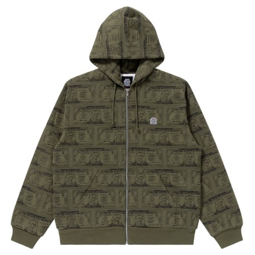他の写真1: BlackEyePatch/DOLLAR BILL COVERED ZIP HOODIE（OLIVE）