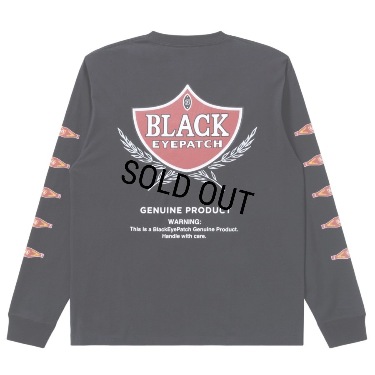 画像1: BlackEyePatch/SWEET CIGAR LABEL L/S TEE（BLACK） (1)