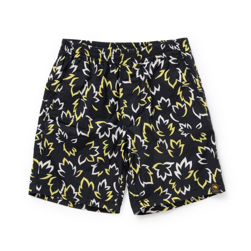 画像1: RATS/LEAF COTTON SHORTS（BLACK）［リーフコットンショーツ-24春夏］