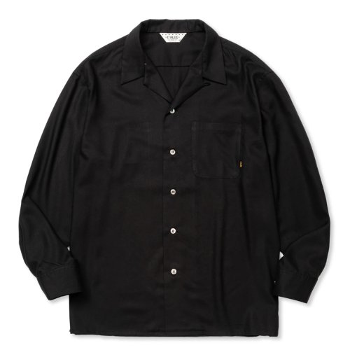 他の写真1: 【30%OFF】CALEE/EMBROIDERY OPEN COLLAR L/S SH（BLACK）［オープンカラーシャツ-24春夏］