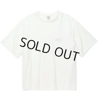 【30%OFF】CALEE/EMBROIDERY DROP SHOULDER S/S TEE（WHITE）［ドロップショルダー刺繍T-24春夏］