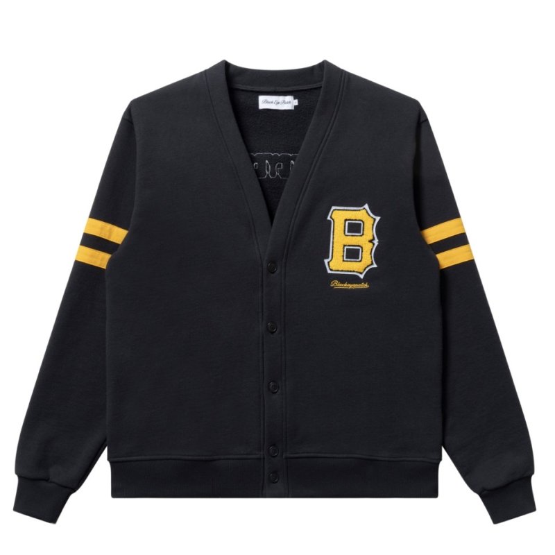 画像1: BlackEyePatch/JAGGED B LOGO SWEAT CARDIGAN (BLACK)
