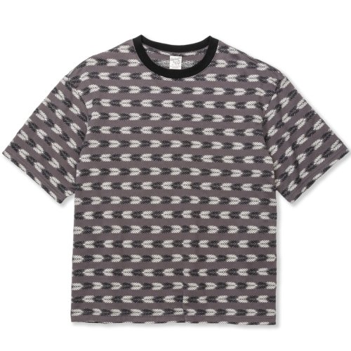 他の写真1: 【30%OFF】CALEE/BORDER JACQUARD DROP SHOULDER CS（CHARCOAL BLACK）［ボーダージャガードカットソー-24春夏］