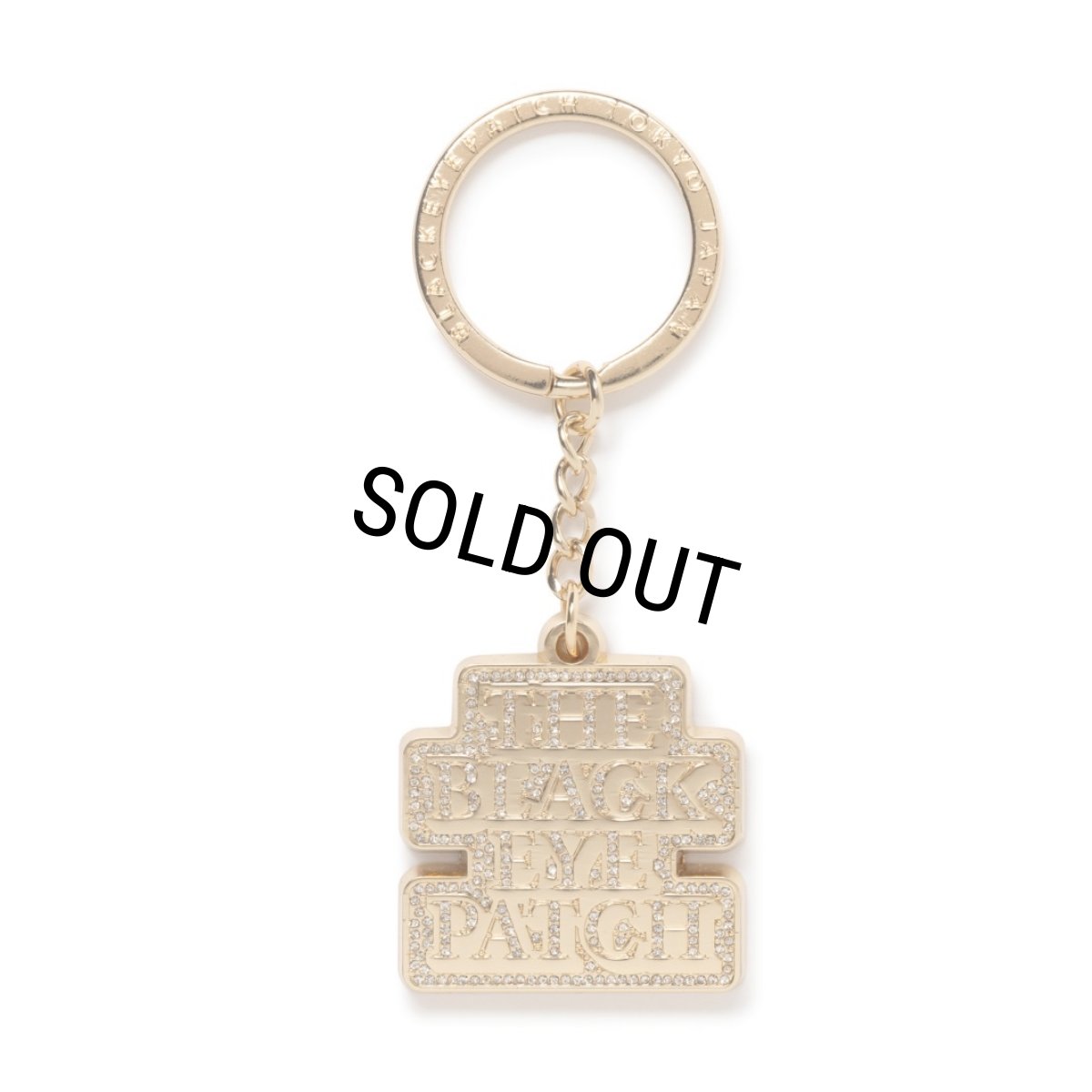 画像1: BlackEyePatch/RHINESTONED OG LABEL PLATED KEYCHAIN（GOLD） (1)