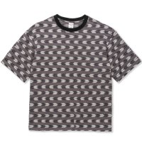 【30%OFF】CALEE/BORDER JACQUARD DROP SHOULDER CS（CHARCOAL BLACK）［ボーダージャガードカットソー-24春夏］