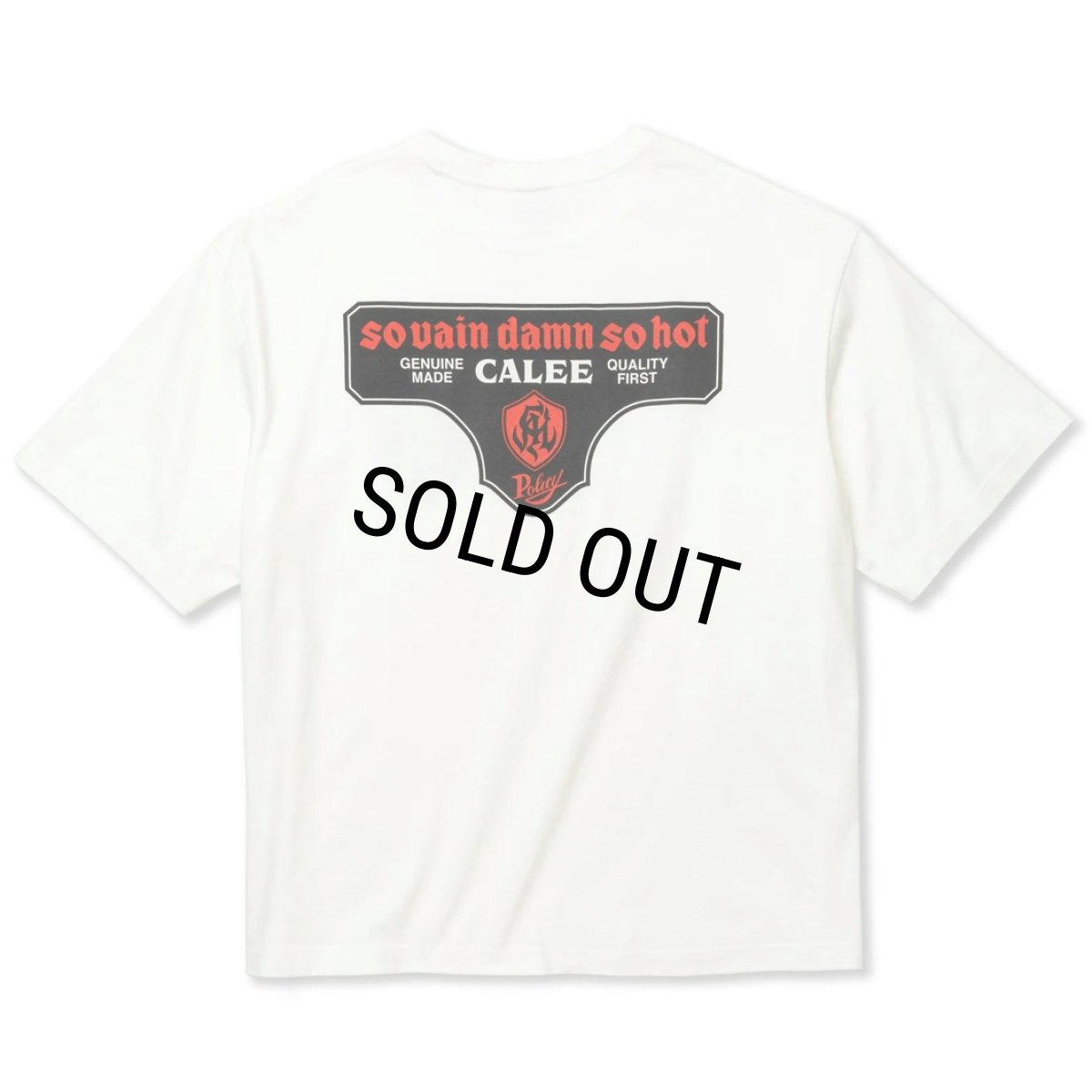 画像1: 【40%OFF】CALEE/DROP SHOULDER S.V.D.S.H LOGO TEE ＜NATURALLY PAINT DESIGN＞（WHITE）［ドロップショルダープリントT-24春夏］ (1)