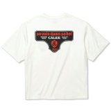 CALEE/DROP SHOULDER S.V.D.S.H LOGO TEE ＜NATURALLY PAINT DESIGN＞（WHITE）［ドロップショルダープリントT-24春夏］
