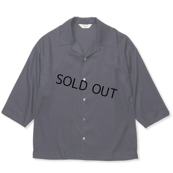 画像1: CALEE/3/4 SLEEVE R/P DROP SHOULDER SH（NAVY）［7分袖ドロップショルダーシャツ-24春夏］