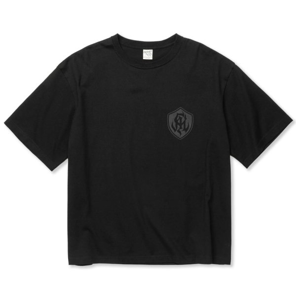 画像2: 【30%OFF】CALEE/DROP SHOULDER S.V.D.S.H LOGO TEE ＜NATURALLY PAINT DESIGN＞（BLACK）［ドロップショルダープリントT-24春夏］