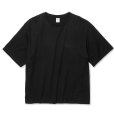 画像1: 【30%OFF】CALEE/EMBROIDERY DROP SHOULDER S/S TEE（BLACK）［ドロップショルダー刺繍T-24春夏］ (1)