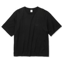 CALEE/EMBROIDERY DROP SHOULDER S/S TEE（BLACK）［ドロップショルダー刺繍T-24春夏］