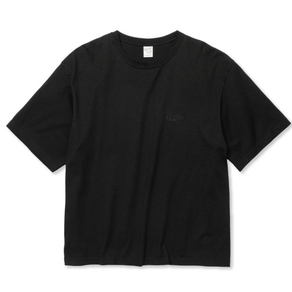 画像1: 【30%OFF】CALEE/EMBROIDERY DROP SHOULDER S/S TEE（BLACK）［ドロップショルダー刺繍T-24春夏］