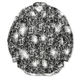 【30%OFF】CALEE/BATIK PATTERN OVER SHILHOUETTE L/S SH（BLACK）［オーバーシルエットシャツ-24春夏］
