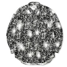 画像1: 【40%OFF】CALEE/BATIK PATTERN OVER SHILHOUETTE L/S SH（BLACK）［オーバーシルエットシャツ-24春夏］ (1)