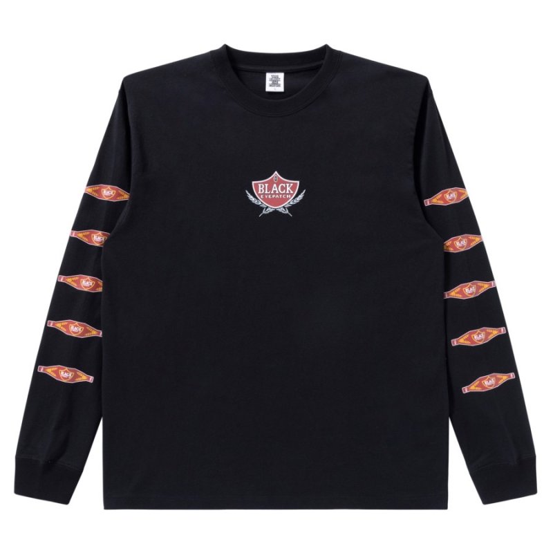 画像1: BlackEyePatch/SWEET CIGAR LABEL L/S TEE（BLACK）