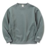 【40%OFF】CALEE/MULTI WAY DOUBLE KNIT CREW NECK SW（BLUE GRAY）［クルーネックスウェット-23秋冬］