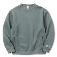 【40%OFF】CALEE/MULTI WAY DOUBLE KNIT CREW NECK SW（BLUE GRAY）［クルーネックスウェット-23秋冬］