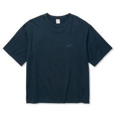 画像1: 【30%OFF】CALEE/EMBROIDERY DROP SHOULDER S/S TEE（NAVY）［ドロップショルダー刺繍T-24春夏］ (1)