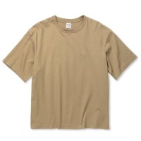 CALEE/EMBROIDERY DROP SHOULDER S/S TEE（BEIGE）［ドロップショルダー刺繍T-24春夏］