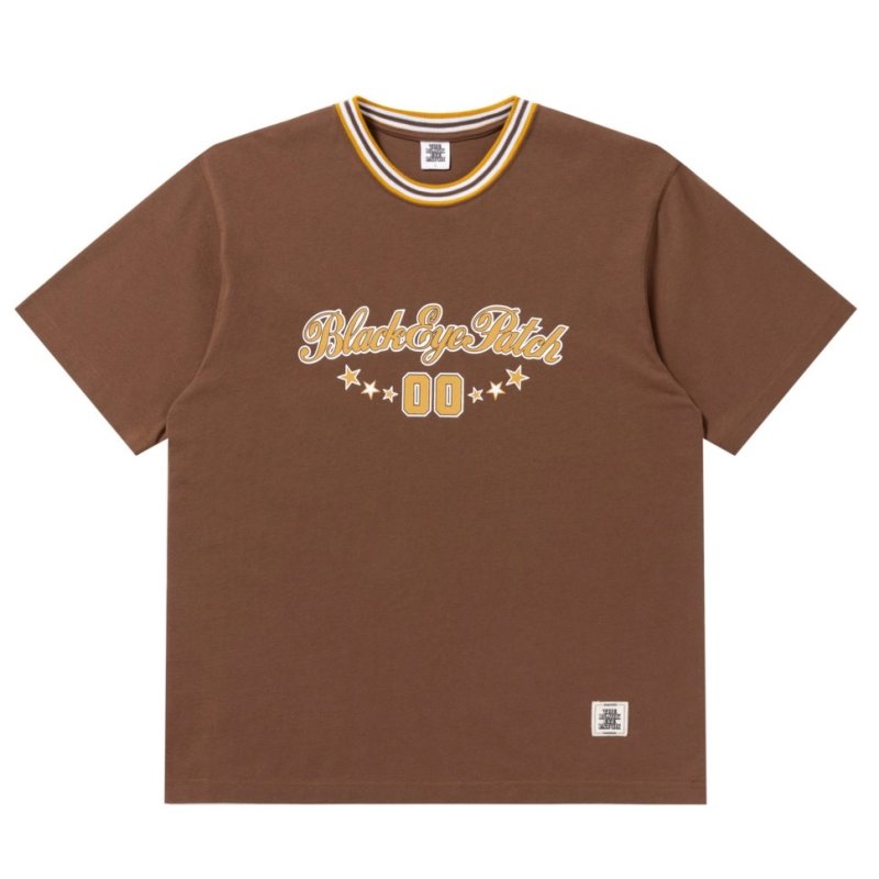 画像1: BlackEyePatch/SPORTY SCRIPT LOGO TEE（BROWN）