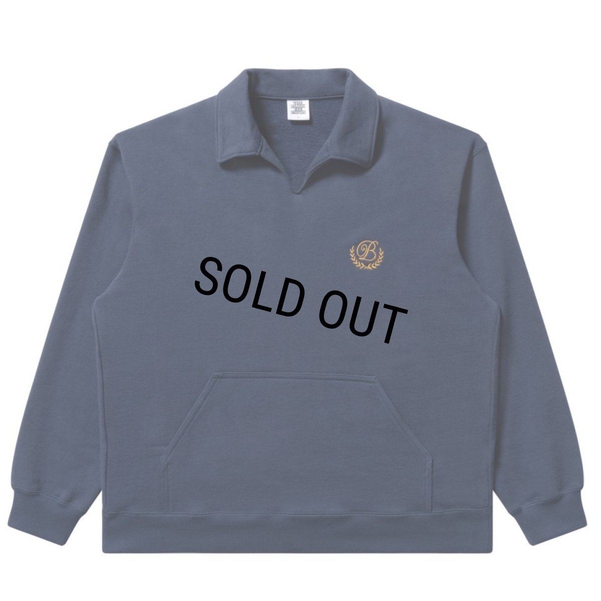 画像1: BlackEyePatch/ROYAL B EMBLEM COLLARED SWEAT PULLOVER(NAVY) (1)