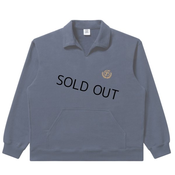 画像1: BlackEyePatch/ROYAL B EMBLEM COLLARED SWEAT PULLOVER（NAVY）