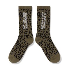画像2: BlackEyePatch/HWC LEOPARD PATTERNED SOCKS（OLIVE） (2)