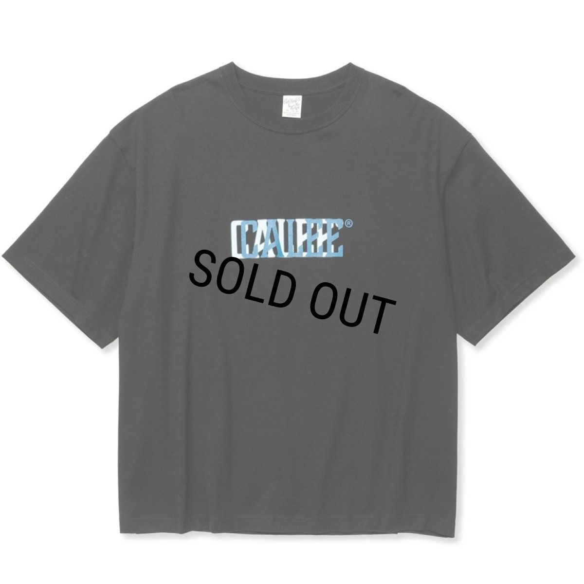 画像1: 【30%OFF】CALEE/DROP SHOULDER CALEE BLUR LOGO TEE（BLACK）［ドロップショルダープリントT-24春夏］ (1)