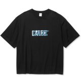 CALEE/DROP SHOULDER CALEE BLUR LOGO TEE（BLACK）［ドロップショルダープリントT-24春夏］