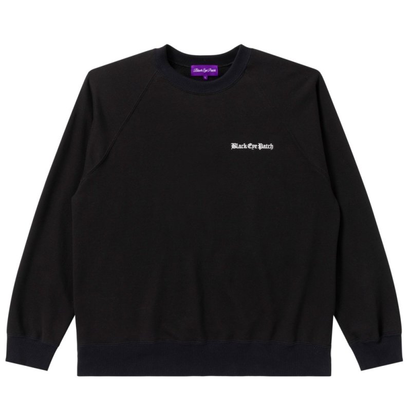 画像1: BlackEyePatch/OE LOGO RAGLAN CREW SWEAT(BLACK)