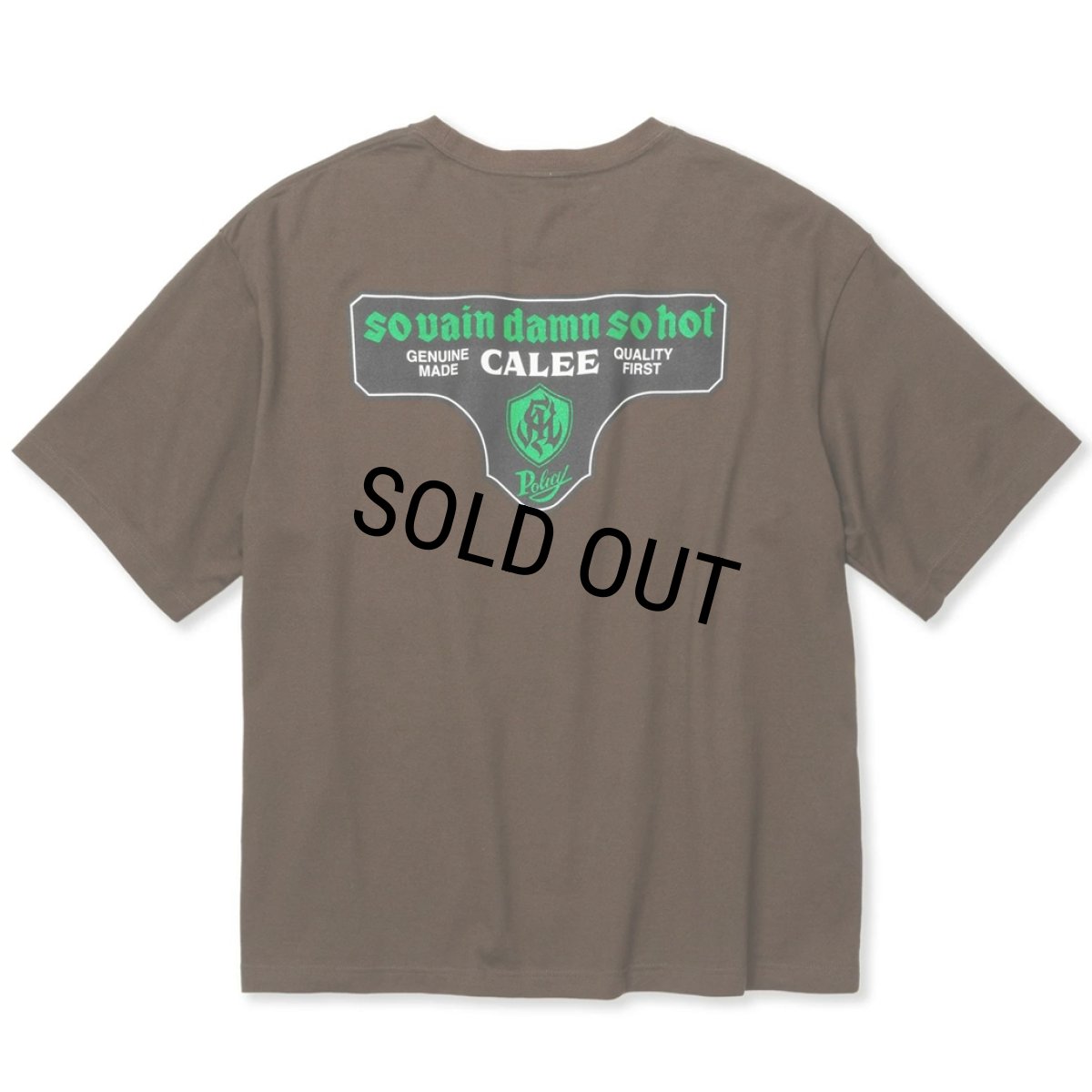 画像1: 【40%OFF】CALEE/DROP SHOULDER S.V.D.S.H LOGO TEE ＜NATURALLY PAINT DESIGN＞（BROWN）［ドロップショルダープリントT-24春夏］ (1)