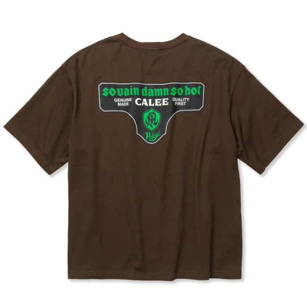 画像1: 【30%OFF】CALEE/DROP SHOULDER S.V.D.S.H LOGO TEE ＜NATURALLY PAINT DESIGN＞（BROWN）［ドロップショルダープリントT-24春夏］